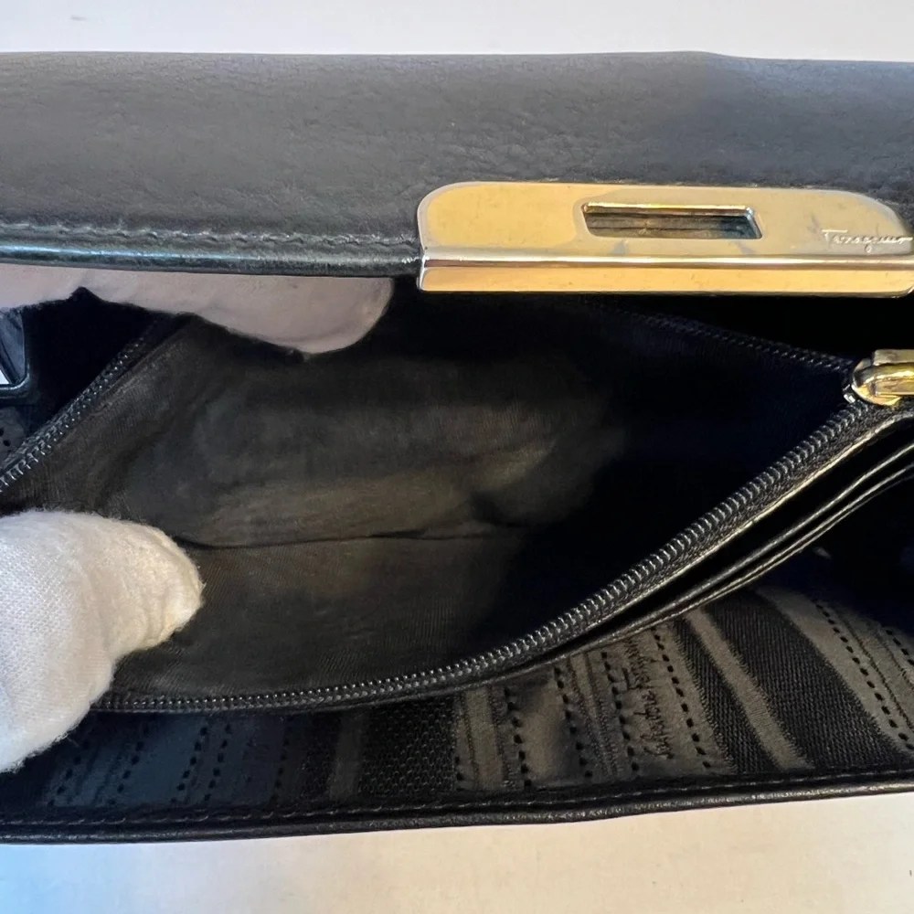 Salvatore Ferragamo, Continental‎ black leather wallet